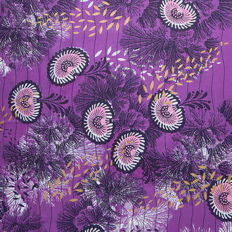 Uniwax - Prints from the Ivory Coast Wax Print Purple Metallic Yardage