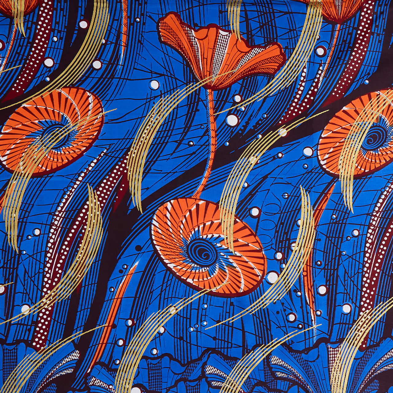 Uniwax - Prints from the Ivory Coast Wax Print Royal Metallic Yardage