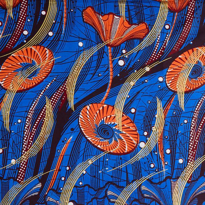 Uniwax - Prints from the Ivory Coast Wax Print Royal Metallic Yardage