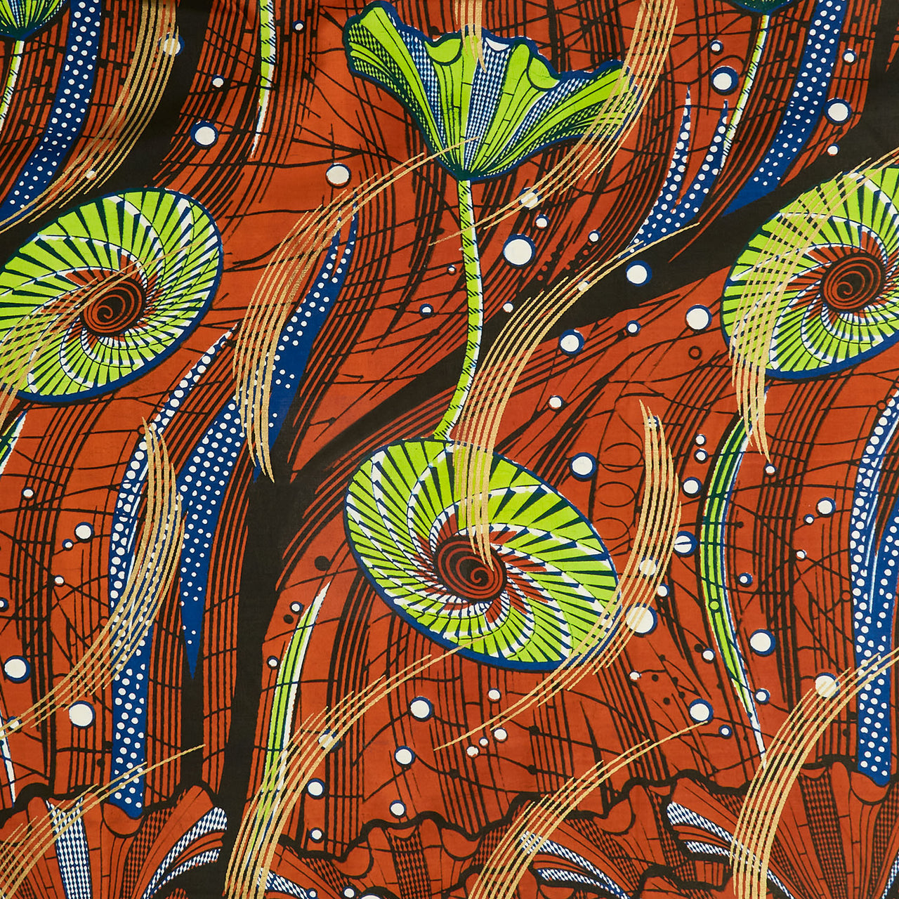 Uniwax - Prints from the Ivory Coast Wax Print Brown Metallic Yardage