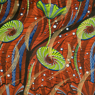 Uniwax - Prints from the Ivory Coast Wax Print Brown Metallic Yardage