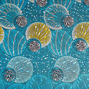 Uniwax - Prints from the Ivory Coast Wax Print Blue Yardage