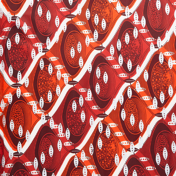 Uniwax - Prints from the Ivory Coast Wax Print Candy Cane Metallic Yardage