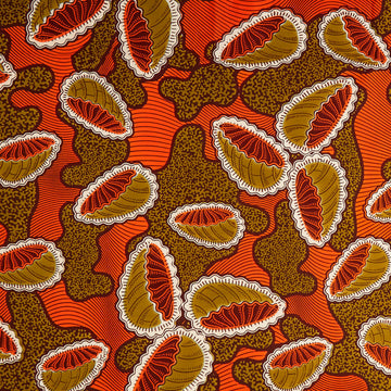 Uniwax - Prints from the Ivory Coast Wax Print Orange Yardage