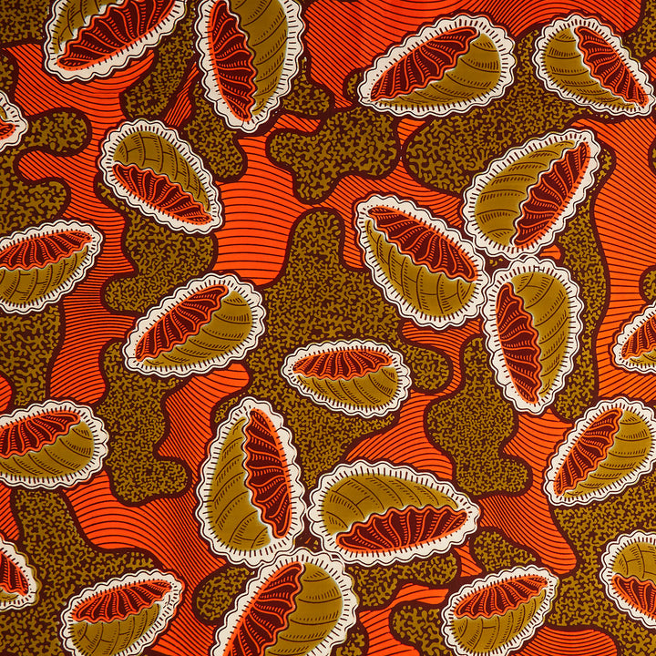 Uniwax - Prints from the Ivory Coast Wax Print Orange Yardage