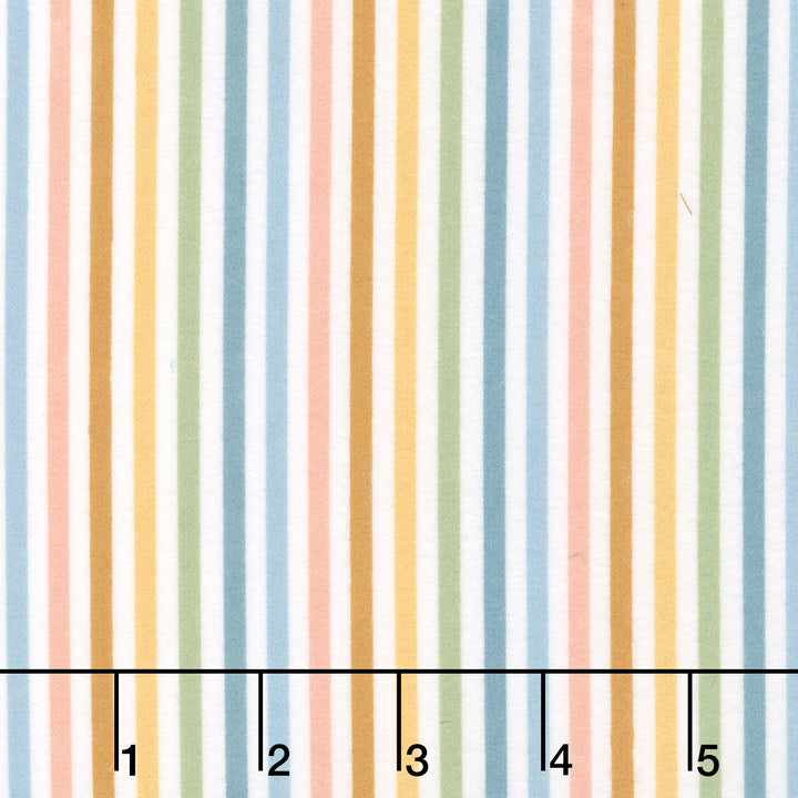 Cozy Cotton Flannels - Stripes Rainbow Yardage