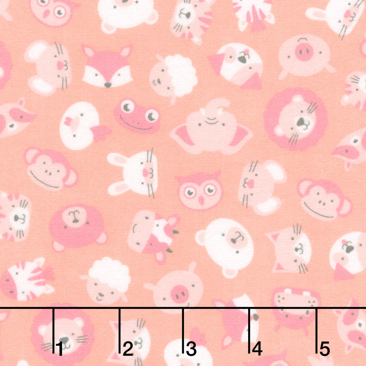 Cozy Cotton Flannels - Animals Peach Yardage
