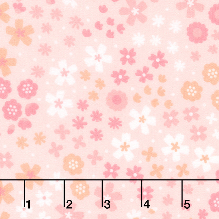 Cozy Cotton Flannels - Flowers Pink Yardage
