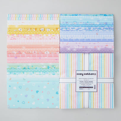 Cozy Cotton Flannels Bright Rainbow Ten Squares