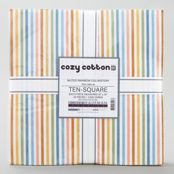 Cozy Cotton Flannels Muted Rainbow Colorstory Ten Squares