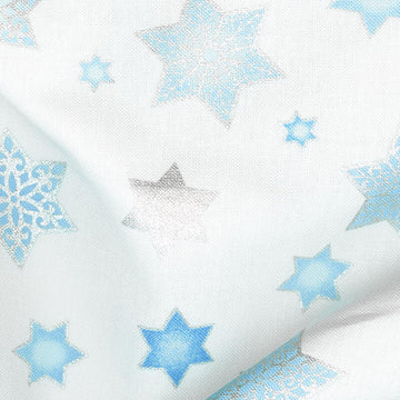 Stars of Light - Large Stars White Metallic 2 Yard Cut
