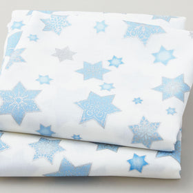 Stars of Light - Large Stars White Metallic 2 Yard Cut