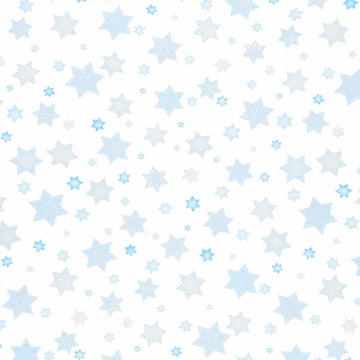Stars of Light - Large Stars White Metallic 2 Yard Cut