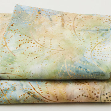 Nature Walk Batik - Dotted Leaves Pewter 2 Yard Cut