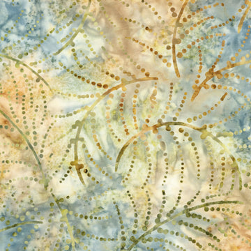 Nature Walk Batik - Dotted Leaves Pewter 2 Yard Cut