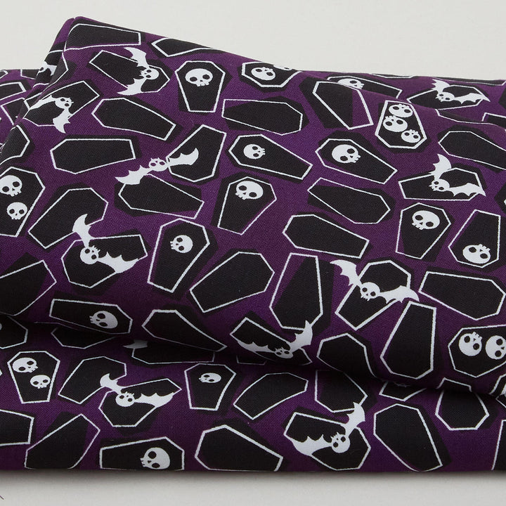 Lights Out - Coffins Midnight Purple 2 Yard Cut