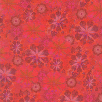 Venice - Flowers Red Digitally Printed 2 Yard Cut