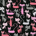 Whiskers & Tails - Cats Black 2 Yard Cut
