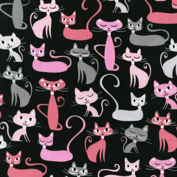 Whiskers & Tails - Cats Black 2 Yard Cut