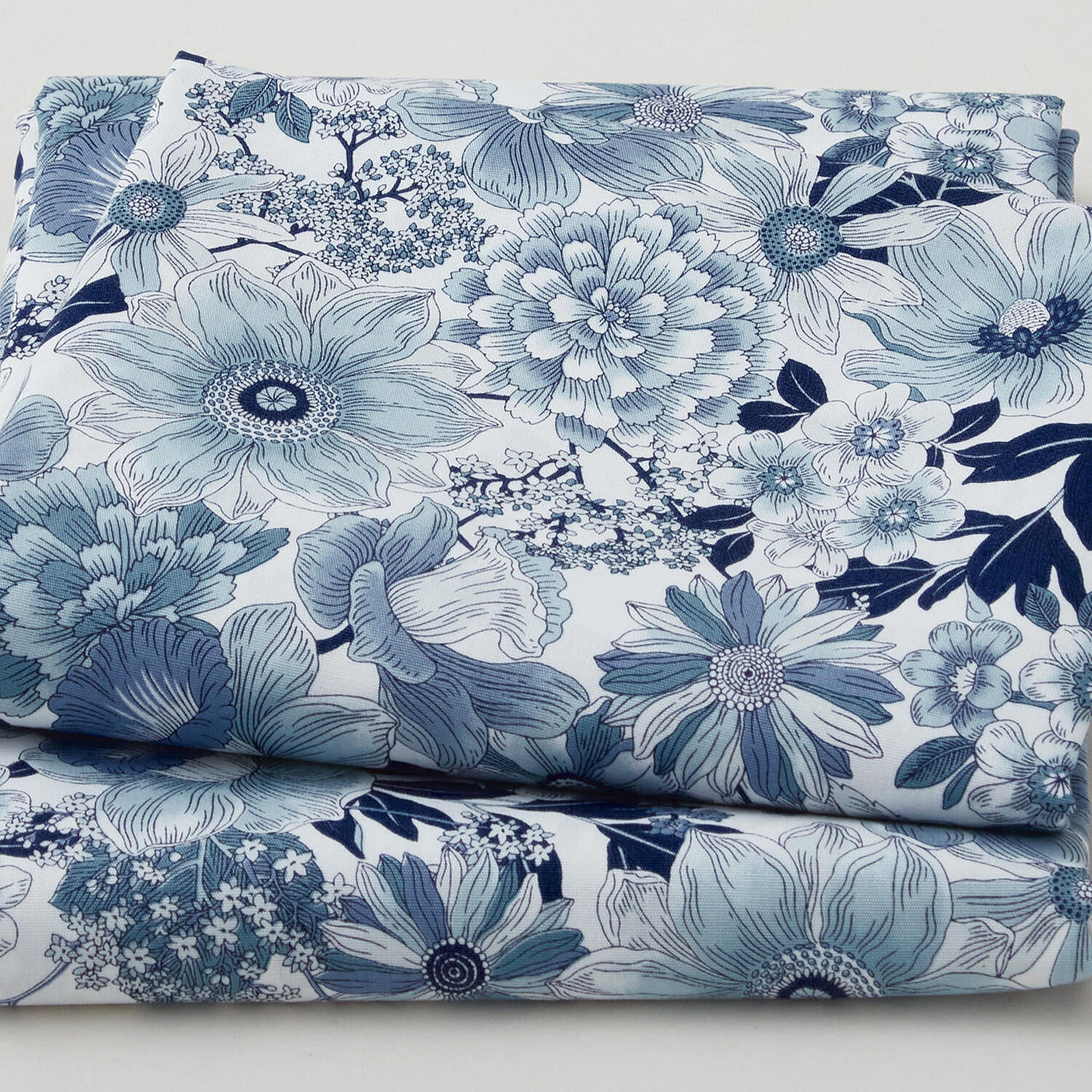 Vintage Petals & Paisleys - Florals Blue 2 Yard Cut