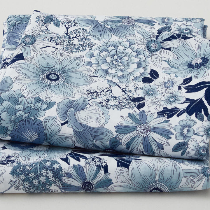 Vintage Petals & Paisleys - Florals Blue 2 Yard Cut