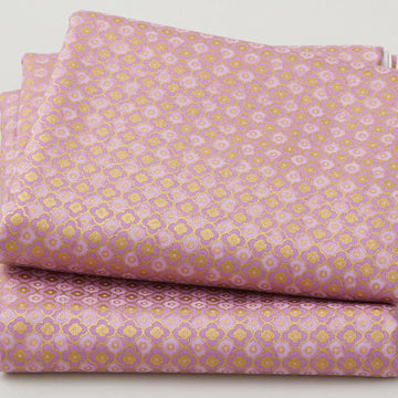 Parvaneh's Butterflies - Quatrefoil Lilac Metallic 2 Yard Cut