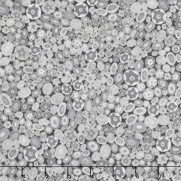 Gustav Klimt - Circles Rocks Pewter Metallic 2 Yard Cut