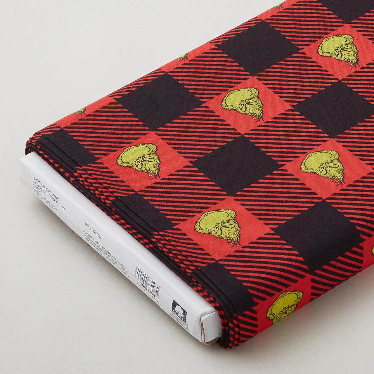 How the Grinch Stole Christmas - Grinch Buffalo Plaid Red 8 Yard Bolt