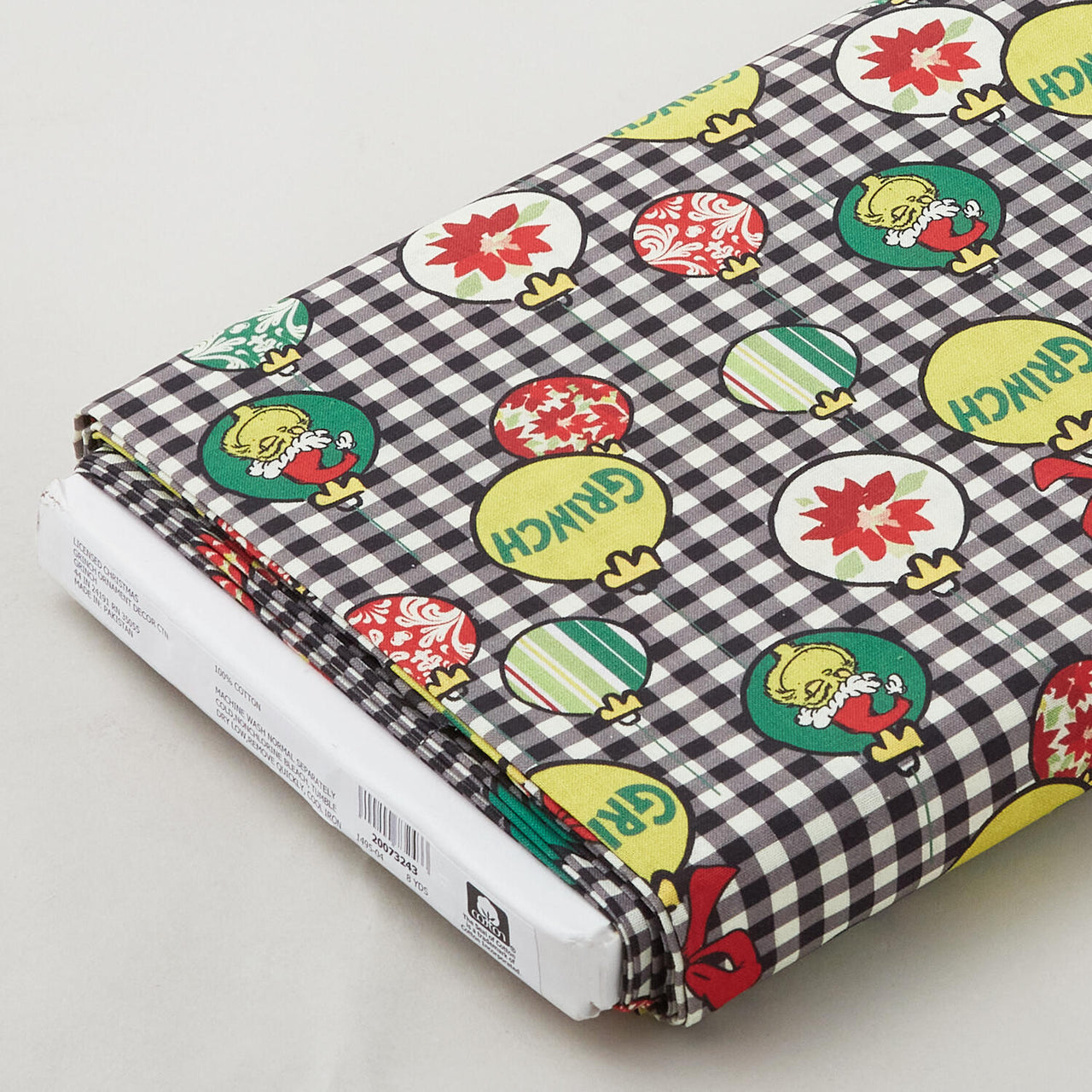 How the Grinch Stole Christmas - Christmas Balls Plaid Coal 8 Yard Bolt