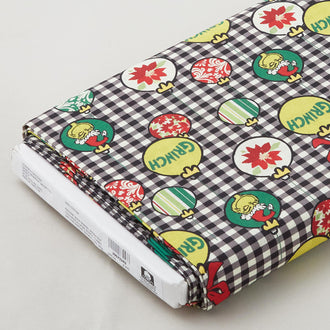 How the Grinch Stole Christmas - Christmas Balls Plaid Coal 8 Yard Bolt
