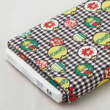 How the Grinch Stole Christmas - Christmas Balls Plaid Coal 8 Yard Bolt