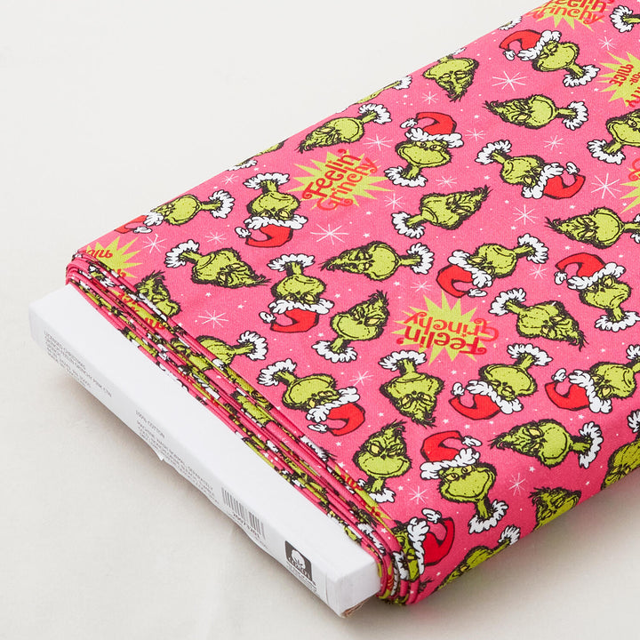 How the Grinch Stole Christmas - Feelin' Grinchy Pink 8 Yard Bolt