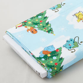 POKEMON - Pokemons & Christmas Trees Snow Blue 8 Yard Bolt