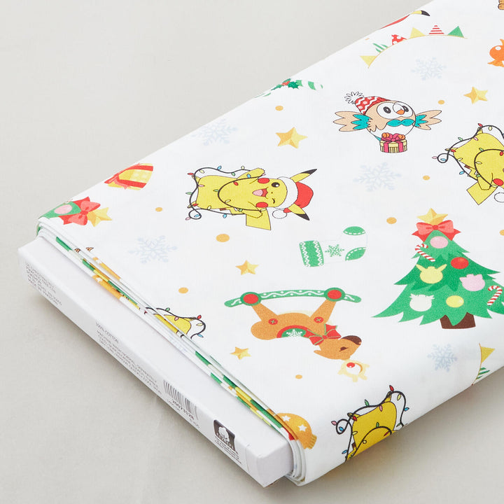 POKEMON - Pikachu Christmas Party White 8 Yard Bolt