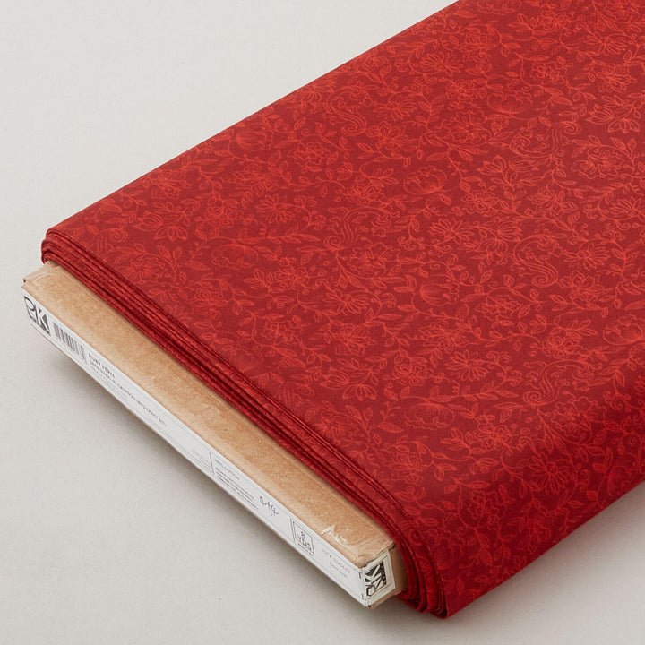 Ruby Fern - Crimson Flowers 8 Yard Bolt