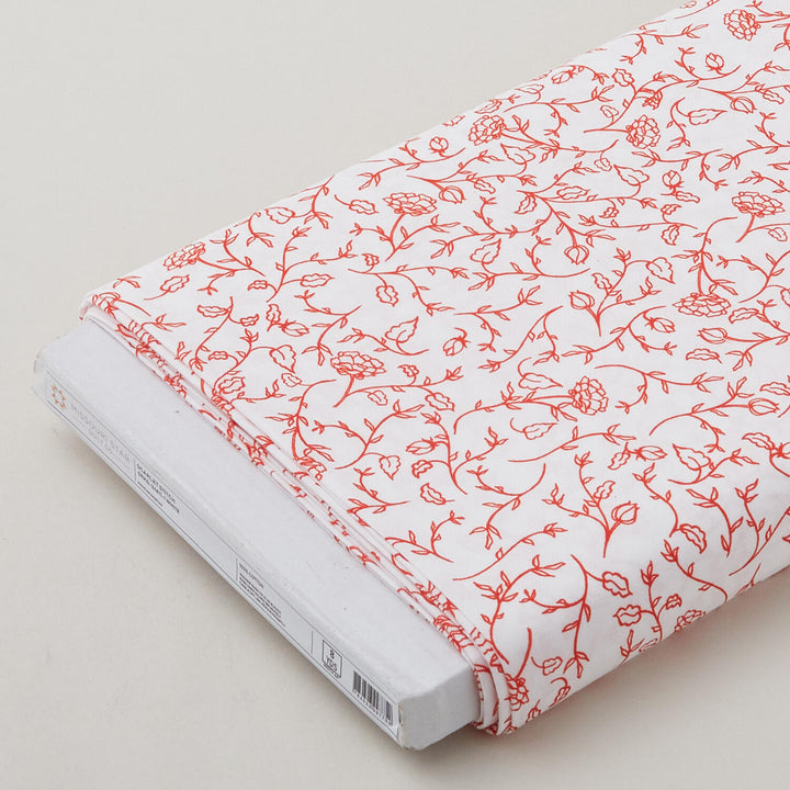 Scarlet Stitch - White Vines 8 Yard Bolt