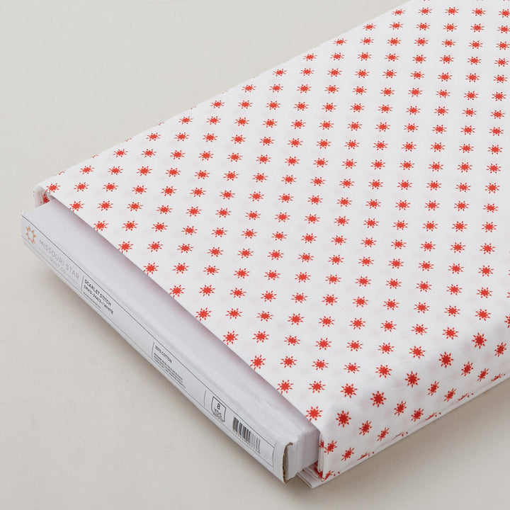 Scarlet Stitch - White Tiles 8 Yard Bolt