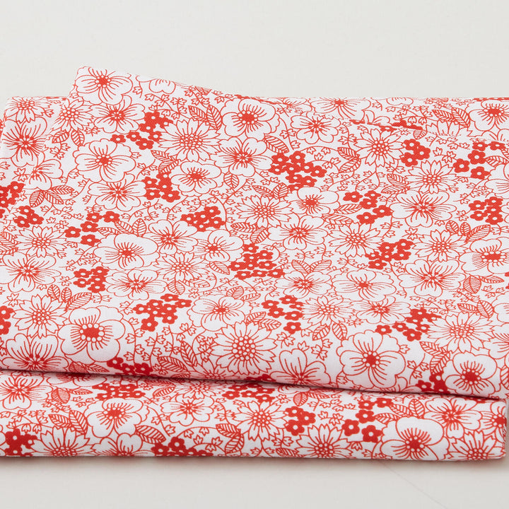 Crimson Posies Favorites - White Packed Florals 2 Yard Cut