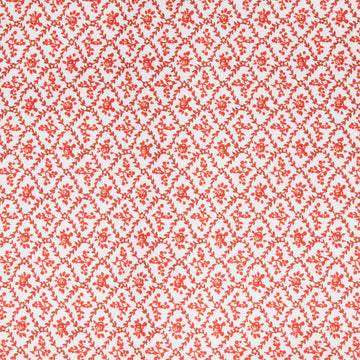 Crimson Posies Favorites - White Floral Ogee 2 Yard Cut