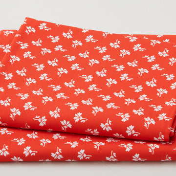 Crimson Posies Favorites - Red Tossed Single Flower 2 Yard Cut