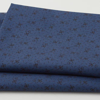 Meyer House Favorites - Blue Flowers and Hearts 2 Yard Cut