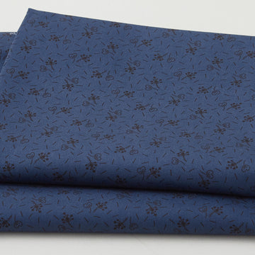 Meyer House Favorites - Blue Flowers and Hearts 2 Yard Cut