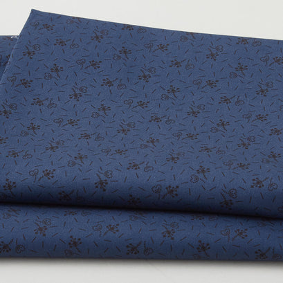 Meyer House Favorites - Blue Flowers and Hearts 2 Yard Cut