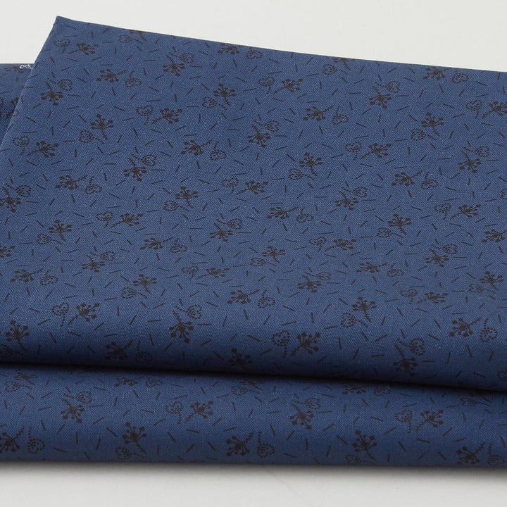 Meyer House Favorites - Blue Flowers and Hearts 2 Yard Cut