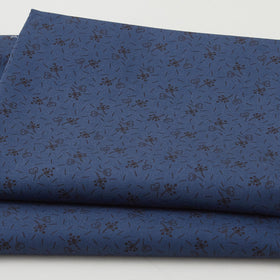 Meyer House Favorites - Blue Flowers and Hearts 2 Yard Cut
