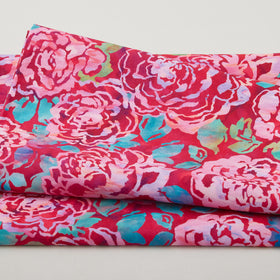 Berry Breeze Favorites - Raspberry Large Peonies Digitally Printed 2 Yard Cut