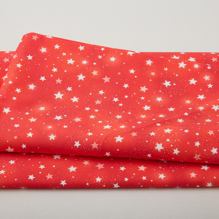 American Sparkle Wide - Red Stars 108" Wide 3 Yard Cut