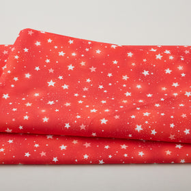 American Sparkle Wide - Red Stars 108" Wide 3 Yard Cut
