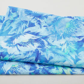 Poppy Skies Favorites - Azure Large Poppies Digitally Printed 2 Yard Cut