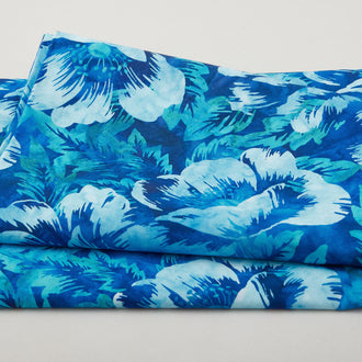 Poppy Skies Favorites - Lake Large Poppies Digitally Printed 2 Yard Cut